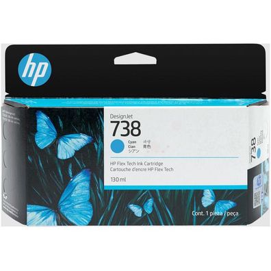 Original HP 738 498N5A Tinte cyan