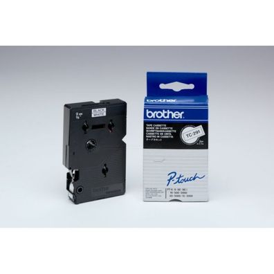 Original Brother TC-291 Schriftband schwarz auf weiß 9mm x 77m