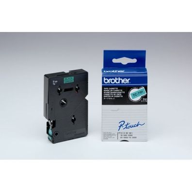 Original Brother TC-791 Schriftband schwarz auf grün 9mm x 77m