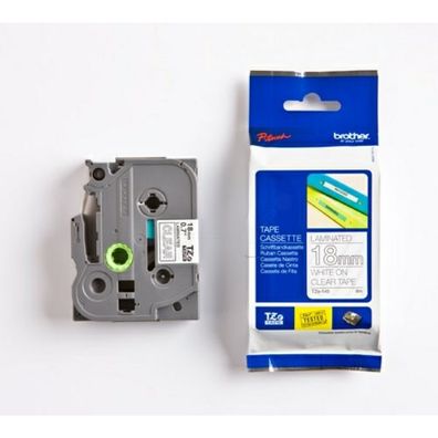 Original Brother TZE-145 Schriftband weiß auf transparent 18mm x 8m
