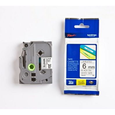 Original Brother TZE-211 Schriftband schwarz auf weiß 6mm x 8m