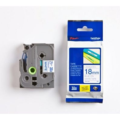 Original Brother TZE-243 Schriftband blau auf weiß 18mm x 8m