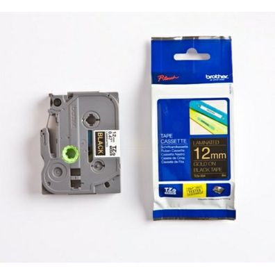 Original Brother TZE-334 Schriftband gold auf schwarz 12mm x 8m