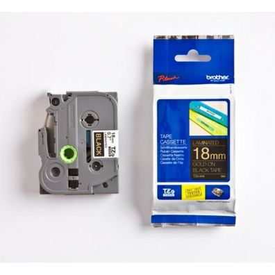 Original Brother TZE-344 Schriftband gold auf schwarz 18mm x 8m