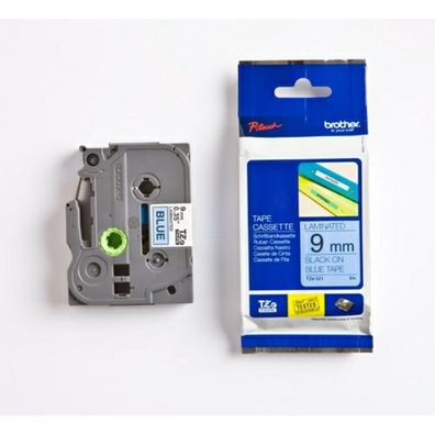 Original Brother TZE-521 Schriftband schwarz auf blau 9mm x 8m