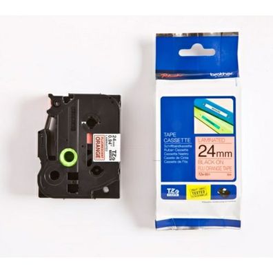 Original Brother TZE-B51 Schriftband schwarz auf signalorange 24mm x 8m