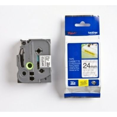 Original Brother TZE-S151 Schriftband schwarz auf transparent 24mm x 8m extra stark k