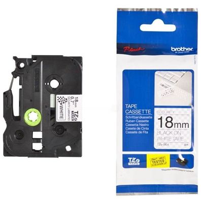 Original Brother TZE-SE4 Schriftband schwarz auf weiß 18mm x 8m Sicherheits- und Sieg