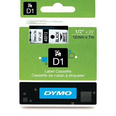 Original Dymo 45013 S0720530 Schriftband schwarz auf weiß 12mm x 7m 2 Stück