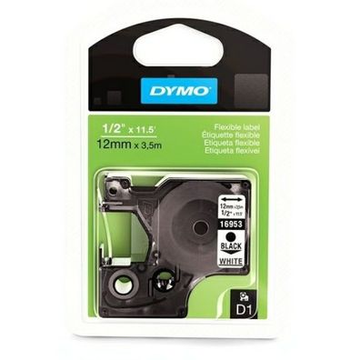 Original Dymo S0718060 16959 Etiketten schwarz auf weiß 12mm x 55m