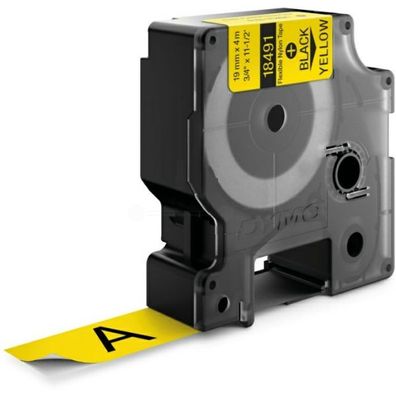 Original Dymo S0718090 18757 Etiketten schwarz auf gelb 12mm x 35m