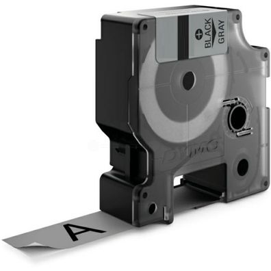Original Dymo S0718170 18760 Etiketten schwarz auf silber 9mm x 55m