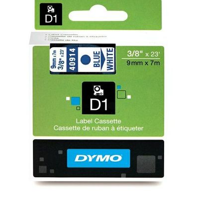 Original Dymo S0720690 40914 Etiketten blau auf weiß 9mm x 7m