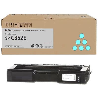 Original Ricoh TYPE SP 352 E 407384 408216 Toner cyan