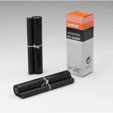 Original Brother PC-302RF Thermo-Transfer-Rolle Doppelpack schwarz 2 Stück