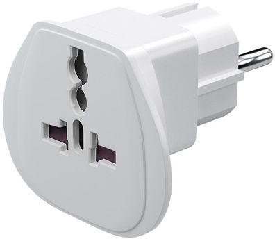Goobay 94026 Reiseadapter, Weiß - Schutzkontaktstecker (Typ F, CEE 7/7) > UK-Buchse,