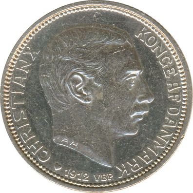 Dänemark 2 Kroner 1912 Auf den Tod von Frederik VIII. Silber*