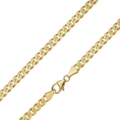 trendor Schmuck Panzerkette für Damen und Herren 925 Silber Vergoldet 5,4 mm 21046