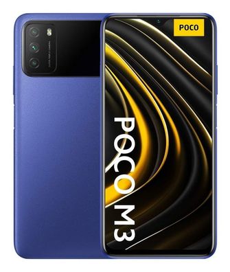 Xiaomi Poco M3 Blau 6GB/64GB 16,59cm (6,53Zoll) Infrarot Triple-Kamera Android Smartp