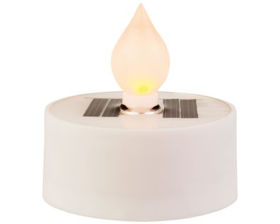 Solar LED Teelicht Outdoor 5x2cm Kunststoff Weiß / Warmweiß