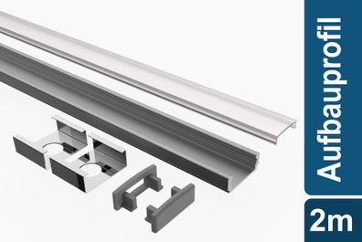 Led Alu Profil 2 m AF2 Set Strip / Streifen 12 mm breit | Abdeckung mattiert