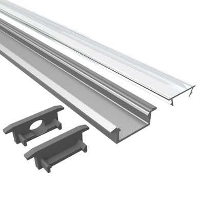 Led Alu Profil 2 m EF2 Set Strip / Streifen 12 mm breit | Abdeckung transparent