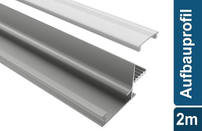 Led Alu Profil 2 m GF2 Set Strip / Streifen 12 mm breit | Abdeckung mattiert