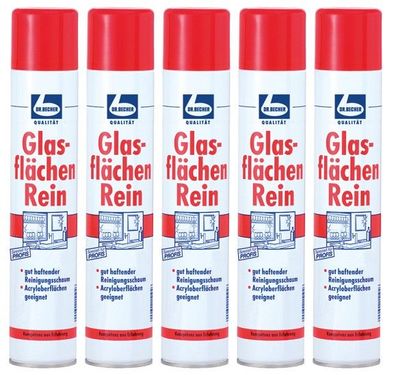 Dr. Becher Glasflächen Rein 5x 500 ml Glasreiniger streifenfrei Fenster Spiegel
