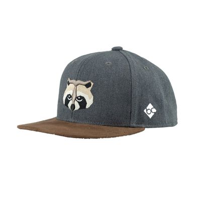 Bavarian CAPS Kids Snapback Cap Waschbär dunkelgrau