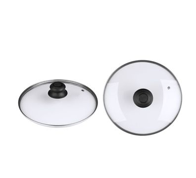 Michelino Glasdeckel für Pfannen/Töpfe 24 cm mit Dampfauslass & Kunststoffgriff