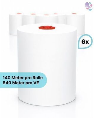Handtuchrollen "Classico" 6 Rollen je SET, 2-lagig, 140m je Rolle, 100% Zellstoff, fü