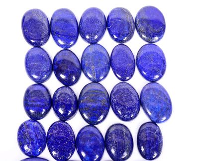 2 Stück Lapis Lazuli ovale Cabochone ca. 100 Carat 20 bis 24 mm (L2210251)