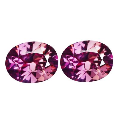 2 Stück natürliche ovale Madagascar Rhodolithe Granate ca. 0,82 C (G221025)