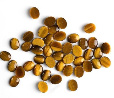 5 Stück ovale Tigeraugen Cabochone ca. 30 Carat 10 bis 16 mm (T22102141)