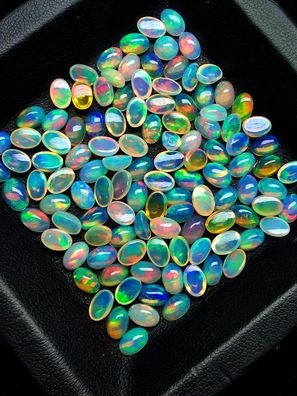 1 Stück multicolore Welo Opale Cabochone Maße ca. 5 x 7 mm (O22102142)