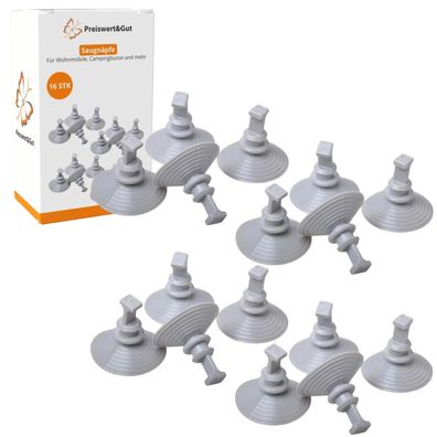 16x Saugnäpfe Ø 4,4cm - Befestigung für Thermomatten & Isoliermatten Camping