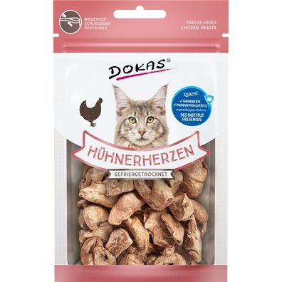 Dokas Cat Snack Hühnerherzen gefriergetrocknet 6 x 15g