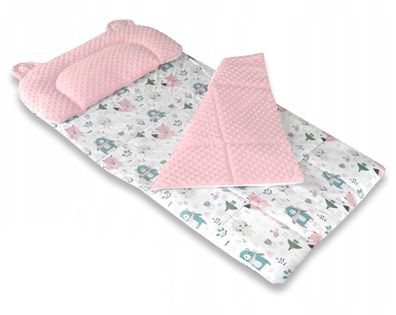 Best For Kids Schlafsack Set mit Bärenkissen und Beutel für Kindergarten und Camping