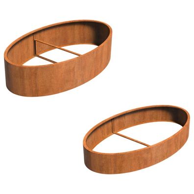 Adezz Ellipse ohne Boden Pflanzgefäß aus Corten-Stahl Pflanzkübel Blumentopf