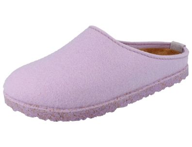 Haflinger Manhattan Damen Hausschuhe Clog Filzschuhe Hüttenschuhe lila Wollfilz