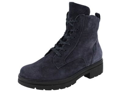 Waldläufer K-Zoe Damen Stiefel Stiefelette dunkelblau notte Veloursleder