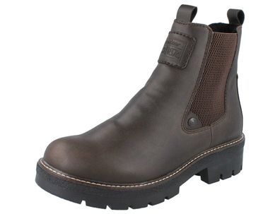 RIEKER Divano Damen Stiefel Bikerboots Stiefelette braun Kunstleder