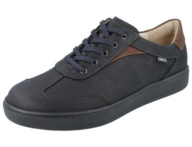 FINN Comfort FINNCO Interlagos Herren Halbschuhe Sneaker blau Fettnubukleder