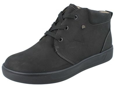 FINN Comfort FINNCO Mantua Herren Halbschuhe knöchelhoch schwarz Nubukleder