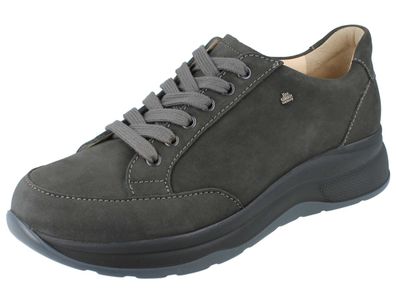 FINN Comfort Nottingham Herren Halbschuhe Schnürschuhe dunkelgrau Nubukleder