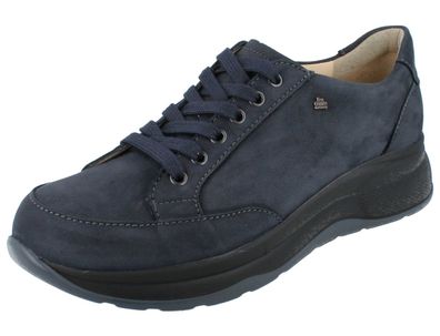 FINN Comfort Nottingham Herren Halbschuhe Schnürschuhe dunkelblau Nubukleder