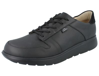 FINN Comfort Timaru Herren Schnürschuhe mit Reißverschluss schwarz Glattleder
