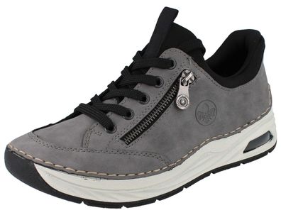 RIEKER Damen Schlupfsneaker grau Kunstleder
