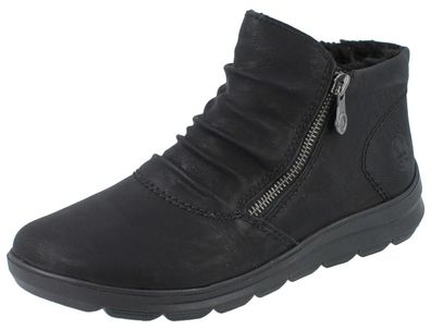 RIEKER Ready2GO Damen Kurzstiefel schwarz Textil Kunstleder