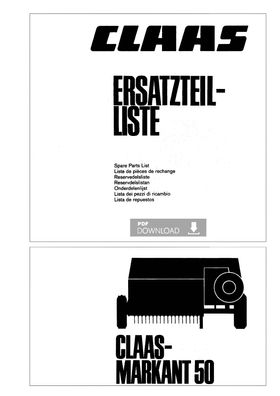 Claas Presse Markant 50 eine Esatzteilliste